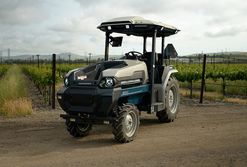 Monarch MK-V electric tractor at a vineyard in Napa Valley, Calf