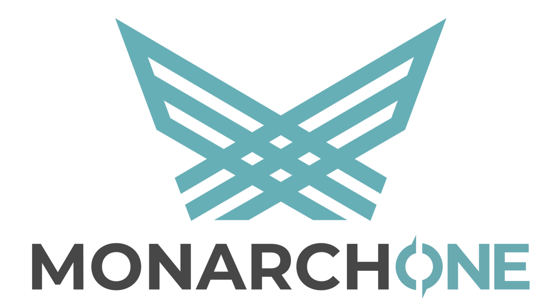 MonarchOne (a full-stack, AI-driven platform for off-highway OEMs) logo with teal stylized butterfly