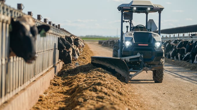 Driverless Dairy Feed Pushing by Monarch’s MK-V