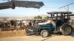 Monarch Tractor on a Dairy farm
